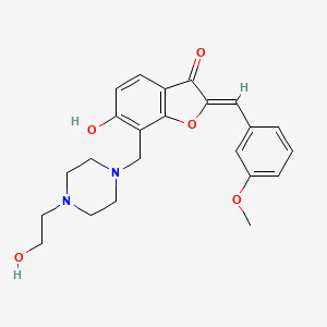 molecular formula C23H26N2O5 B2505258 (Z)-6-羟基-7-((4-(2-羟乙基)哌嗪-1-基)甲基)-2-(3-甲氧基苄叉)苯并呋喃-3(2H)-酮 CAS No. 869078-54-6