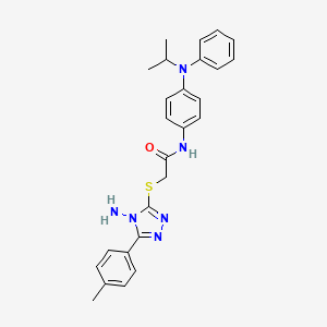 molecular formula C26H28N6OS B2505264 2-[[4-氨基-5-(4-甲基苯基)-1,2,4-三唑-3-基]巯基]-N-[4-(N-丙-2-基苯胺基)苯基]乙酰胺 CAS No. 727718-65-2