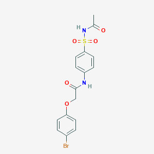 molecular formula C16H15BrN2O5S B250527 N-[4-(acetylsulfamoyl)phenyl]-2-(4-bromophenoxy)acetamide 