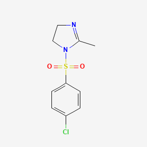 molecular formula C10H11ClN2O2S B2505276 1-[(4-chlorophenyl)sulfonyl]-2-methyl-4,5-dihydro-1H-imidazole CAS No. 181481-30-1