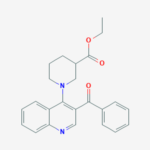 molecular formula C24H24N2O3 B2505281 1-(3-苯甲酰喹啉-4-基)哌啶-3-羧酸乙酯 CAS No. 866810-69-7
