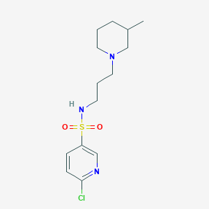 molecular formula C14H22ClN3O2S B2505287 6-chloro-N-[3-(3-methylpiperidin-1-yl)propyl]pyridine-3-sulfonamide CAS No. 1259103-57-5