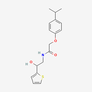 molecular formula C17H21NO3S B2505302 N-(2-hydroxy-2-(thiophen-2-yl)ethyl)-2-(4-isopropylphenoxy)acetamide CAS No. 1351605-09-8
