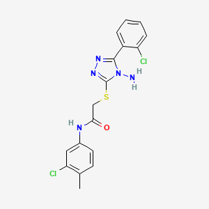 molecular formula C17H15Cl2N5OS B2505312 2-{[4-amino-5-(2-chlorophenyl)-4H-1,2,4-triazol-3-yl]sulfanyl}-N-(3-chloro-4-methylphenyl)acetamide CAS No. 899754-83-7