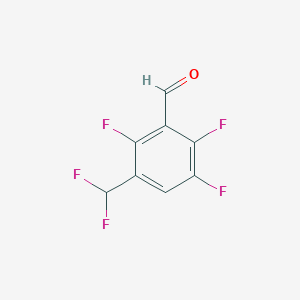 molecular formula C8H3F5O B2505319 3-(Difluoromethyl)-2,5,6-trifluorobenzaldehyde CAS No. 2303565-62-8