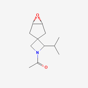 molecular formula C12H19NO2 B2505332 1-[(1S,5R)-2'-丙-2-基螺[6-氧杂双环[3.1.0]己烷-3,3'-氮杂环丁烷]-1'-基]乙酮 CAS No. 2126157-97-7