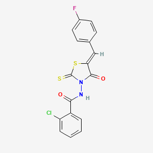 B2505333 2-chloro-N-[(5Z)-5-[(4-fluorophenyl)methylidene]-4-oxo-2-sulfanylidene-1,3-thiazolidin-3-yl]benzamide CAS No. 306322-15-6