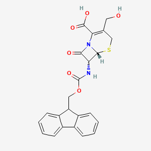molecular formula C23H20N2O6S B2505340 (6R,7R)-7-(9H-芴-9-基甲氧羰基氨基)-3-(羟甲基)-8-氧代-5-硫杂-1-氮杂双环[4.2.0]辛-2-烯-2-羧酸 CAS No. 2361573-80-8