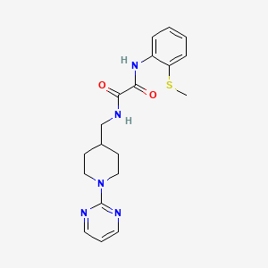 molecular formula C19H23N5O2S B2505341 N1-(2-(甲硫基)苯基)-N2-((1-(嘧啶-2-基)哌啶-4-基)甲基)草酰胺 CAS No. 1235660-62-4