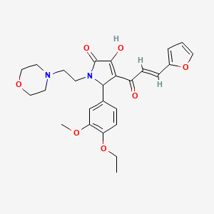 molecular formula C26H30N2O7 B2505343 (E)-5-(4-乙氧基-3-甲氧基苯基)-4-(3-(呋喃-2-基)丙烯酰)-3-羟基-1-(2-吗啉乙基)-1H-吡咯-2(5H)-酮 CAS No. 862315-13-7