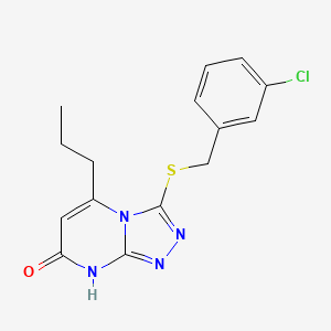 molecular formula C15H15ClN4OS B2505354 3-((3-氯苄基)硫代)-5-丙基-[1,2,4]三唑并[4,3-a]嘧啶-7(8H)-酮 CAS No. 891127-47-2
