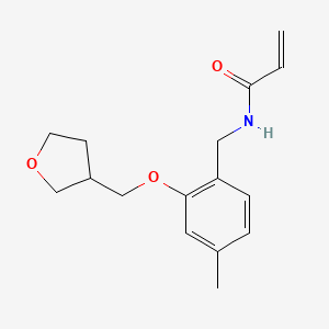 B2505355 N-[[4-Methyl-2-(oxolan-3-ylmethoxy)phenyl]methyl]prop-2-enamide CAS No. 2305561-19-5