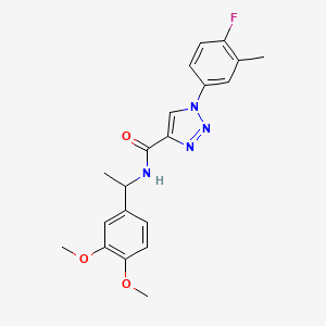 molecular formula C20H21FN4O3 B2505358 N-(1-(3,4-二甲氧基苯基)乙基)-1-(4-氟-3-甲基苯基)-1H-1,2,3-三唑-4-甲酰胺 CAS No. 1326917-58-1