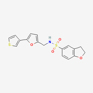 B2505361 N-((5-(thiophen-3-yl)furan-2-yl)methyl)-2,3-dihydrobenzofuran-5-sulfonamide CAS No. 2034565-42-7
