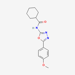 molecular formula C16H19N3O3 B2505363 环己烷-1-甲酰胺-N-(5-(4-甲氧基苯基)-1,3,4-恶二唑-2-基) CAS No. 865286-60-8