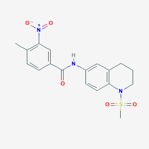 molecular formula C18H19N3O5S B2505364 4-甲基-N-(1-甲基磺酰基-3,4-二氢-2H-喹啉-6-基)-3-硝基苯甲酰胺 CAS No. 942007-21-8