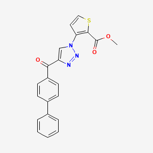 B2505368 methyl 3-[4-([1,1'-biphenyl]-4-ylcarbonyl)-1H-1,2,3-triazol-1-yl]-2-thiophenecarboxylate CAS No. 439111-70-3