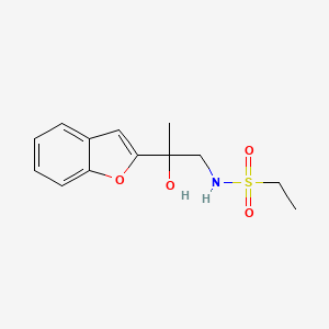 molecular formula C13H17NO4S B2505379 N-(2-(benzofuran-2-yl)-2-hydroxypropyl)ethanesulfonamide CAS No. 2034441-76-2