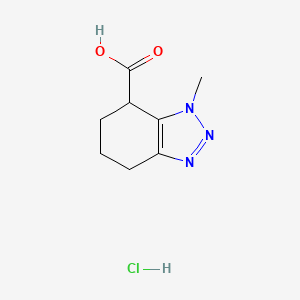 molecular formula C8H12ClN3O2 B2505384 1-Methyl-4,5,6,7-tetrahydro-1h-1,2,3-benzotriazole-7-carboxylic acid hydrochloride CAS No. 2173999-59-0