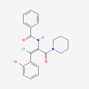 molecular formula C21H20BrClN2O2 B2505391 (Z)-N-(1-(2-Bromophenyl)-1-chloro-3-oxo-3-(piperidin-1-yl)prop-1-en-2-yl)benzamide CAS No. 1800044-77-2