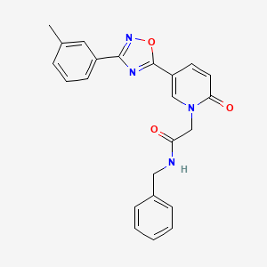 molecular formula C23H20N4O3 B2505393 N-苄基-2-{5-[3-(3-甲基苯基)-1,2,4-恶二唑-5-基]-2-氧代吡啶-1(2H)-基}乙酰胺 CAS No. 1326931-61-6
