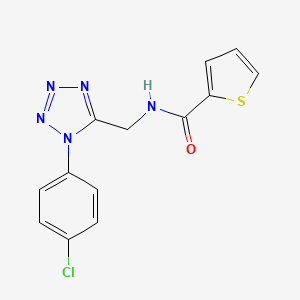 molecular formula C13H10ClN5OS B2505396 N-((1-(4-chlorophenyl)-1H-tetrazol-5-yl)methyl)thiophene-2-carboxamide CAS No. 897615-53-1