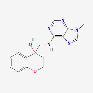 B2505400 4-[[(9-Methylpurin-6-yl)amino]methyl]-2,3-dihydrochromen-4-ol CAS No. 2379975-22-9