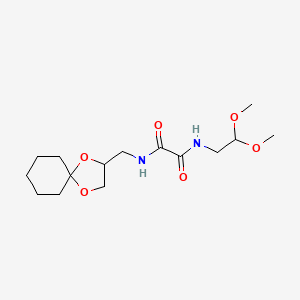 molecular formula C15H26N2O6 B2505402 N1-(1,4-dioxaspiro[4.5]decan-2-ylmethyl)-N2-(2,2-dimethoxyethyl)oxalamide CAS No. 941870-16-2