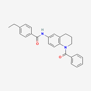 molecular formula C25H24N2O2 B2505407 N-(1-苯甲酰-1,2,3,4-四氢喹啉-6-基)-4-乙基苯甲酰胺 CAS No. 1210423-54-3
