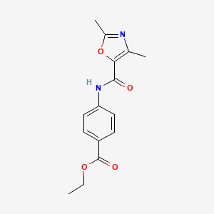 molecular formula C15H16N2O4 B2505408 Ethyl 4-(2,4-dimethyloxazole-5-carboxamido)benzoate CAS No. 862829-21-8