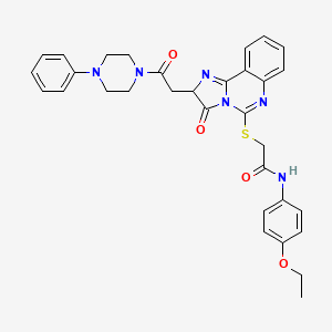 molecular formula C32H32N6O4S B2505416 N-(4-乙氧苯基)-2-({3-氧代-2-[2-氧代-2-(4-苯基哌嗪-1-基)乙基]-2H,3H-咪唑并[1,2-c]喹唑啉-5-基}硫代)乙酰胺 CAS No. 1173733-83-9