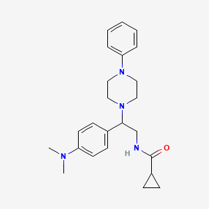 B2505420 N-(2-(4-(dimethylamino)phenyl)-2-(4-phenylpiperazin-1-yl)ethyl)cyclopropanecarboxamide CAS No. 946218-58-2