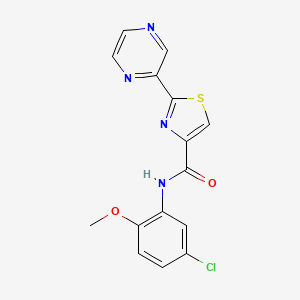molecular formula C15H11ClN4O2S B2505433 N-(5-氯-2-甲氧基苯基)-2-(吡嗪-2-基)噻唑-4-甲酰胺 CAS No. 1234903-37-7