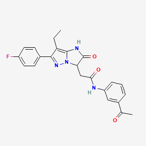 molecular formula C23H21FN4O3 B2505434 N-(3-乙酰基苯基)-2-(7-乙基-6-(4-氟苯基)-2-氧代-2,3-二氢-1H-咪唑并[1,2-b]吡唑-3-基)乙酰胺 CAS No. 1421510-19-1