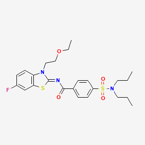 molecular formula C24H30FN3O4S2 B2505447 (Z)-4-(N,N-dipropylsulfamoyl)-N-(3-(2-ethoxyethyl)-6-fluorobenzo[d]thiazol-2(3H)-ylidene)benzamide CAS No. 1006304-99-9