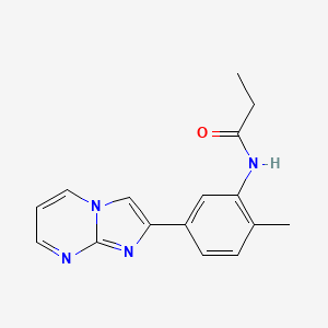 molecular formula C16H16N4O B2505455 N-(5-咪唑并[1,2-a]嘧啶-2-基-2-甲基苯基)丙酰胺 CAS No. 847387-66-0