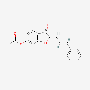 (Z)-3-oxo-2-((E)-3-phenylallylidene)-2,3-dihydrobenzofuran-6-yl acetate