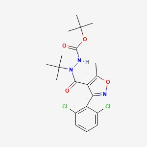 molecular formula C20H25Cl2N3O4 B2505464 叔丁基 2-(叔丁基)-2-{[3-(2,6-二氯苯基)-5-甲基-4-异恶唑基]羰基}-1-肼基甲酸酯 CAS No. 866038-36-0