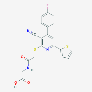 molecular formula C20H14FN3O3S2 B250547 [({[3-Cyano-4-(4-fluorophenyl)-6-(2-thienyl)-2-pyridinyl]sulfanyl}acetyl)amino]acetic acid 