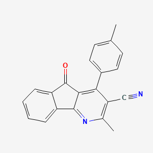 molecular formula C21H14N2O B2505471 2-methyl-4-(4-methylphenyl)-5-oxo-5H-indeno[1,2-b]pyridine-3-carbonitrile CAS No. 439108-78-8