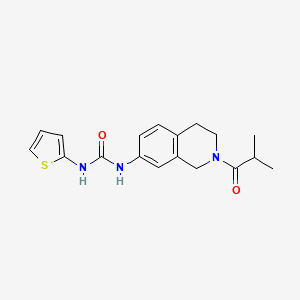 molecular formula C18H21N3O2S B2505472 1-(2-Isobutyryl-1,2,3,4-tetrahydroisoquinolin-7-yl)-3-(thiophen-2-yl)urea CAS No. 1211252-51-5