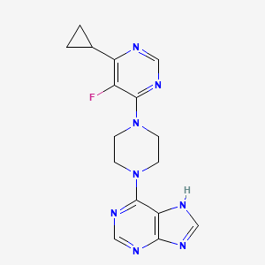 molecular formula C16H17FN8 B2505479 6-[4-(6-Cyclopropyl-5-fluoropyrimidin-4-yl)piperazin-1-yl]-7H-purine CAS No. 2380078-11-3