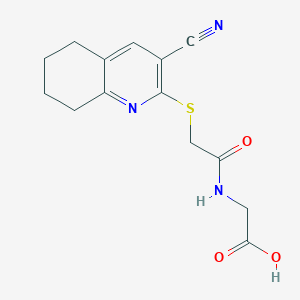 molecular formula C14H15N3O3S B250548 ({[(3-Cyano-5,6,7,8-tetrahydro-2-quinolinyl)sulfanyl]acetyl}amino)acetic acid 