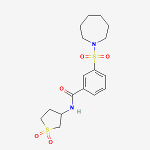 molecular formula C17H24N2O5S2 B2505484 3-(azepan-1-ylsulfonyl)-N-(1,1-dioxidotetrahydrothiophen-3-yl)benzamide CAS No. 638135-86-1