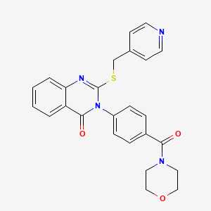 molecular formula C25H22N4O3S B2505506 3-[4-(Morpholine-4-carbonyl)phenyl]-2-(pyridin-4-ylmethylsulfanyl)quinazolin-4-one CAS No. 422530-86-7
