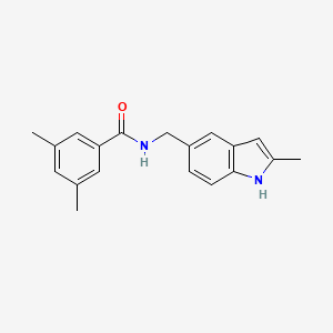 molecular formula C19H20N2O B2505509 3,5-dimethyl-N-[(2-methyl-1H-indol-5-yl)methyl]benzamide CAS No. 852136-23-3