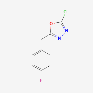 molecular formula C9H6ClFN2O B2505515 2-Chloro-5-[(4-fluorophenyl)methyl]-1,3,4-oxadiazole CAS No. 1368427-75-1