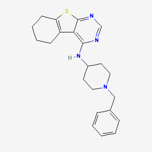 molecular formula C22H26N4S B2505533 N-(1-bencilpiperidin-4-il)-5,6,7,8-tetrahidro[1]benzotieno[2,3-d]pirimidin-4-amina CAS No. 379239-09-5