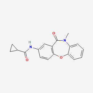 molecular formula C18H16N2O3 B2505535 N-(10-甲基-11-氧代-10,11-二氢二苯并[b,f][1,4]恶杂环-2-基)环丙烷甲酰胺 CAS No. 922028-50-0