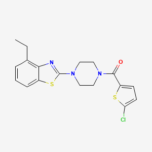 molecular formula C18H18ClN3OS2 B2505543 (5-Chlorothiophen-2-yl)(4-(4-ethylbenzo[d]thiazol-2-yl)piperazin-1-yl)methanone CAS No. 897476-58-3